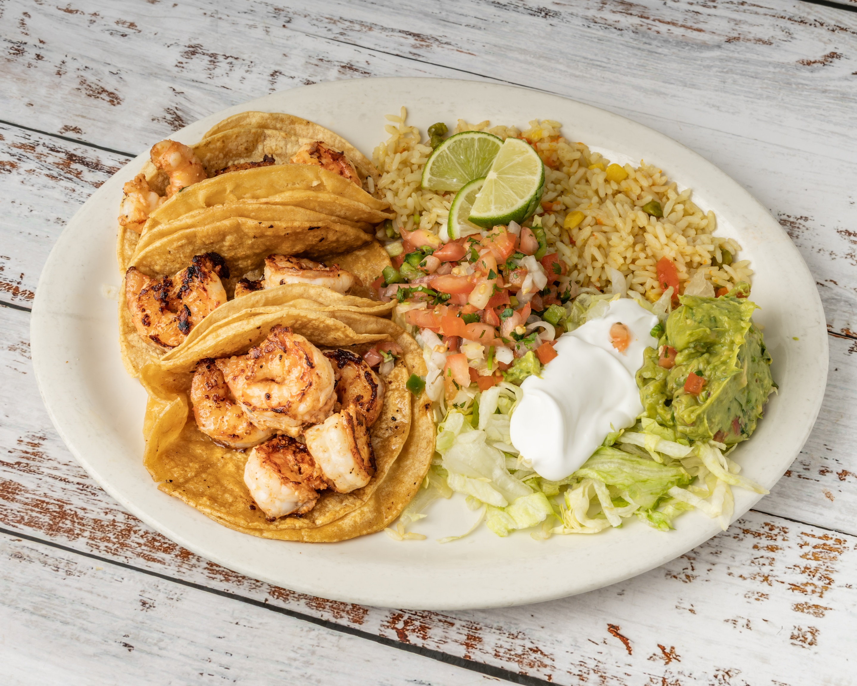 Shrimp Tacos with fresh toppings