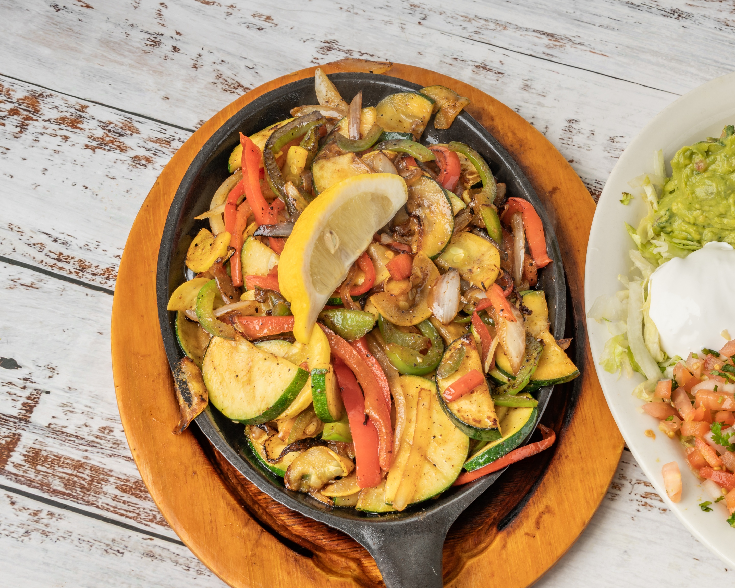 Veggie Fajitas on cast iron skillet